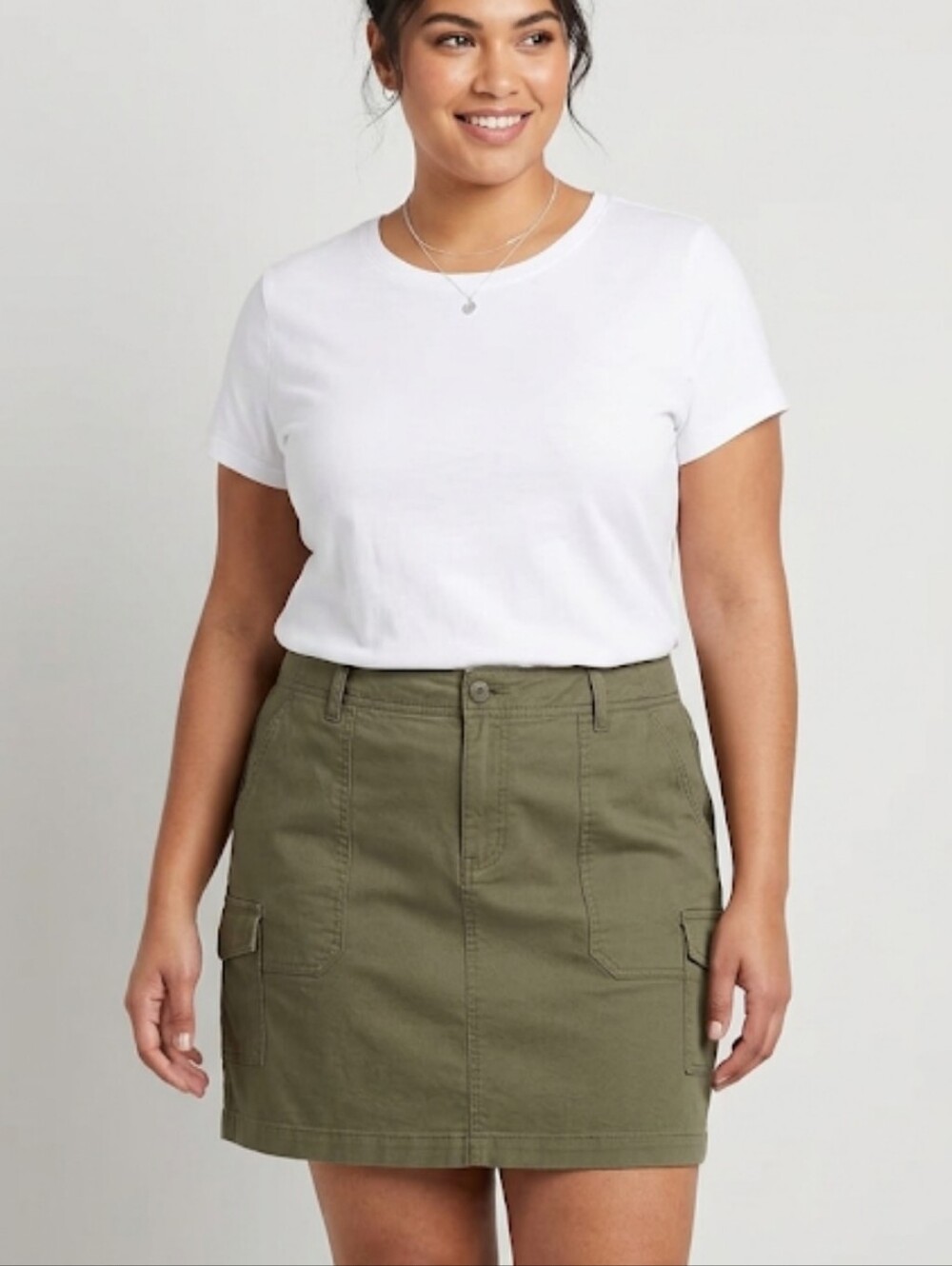 St. John's Bay Olive Utility Mini Skort Size 10P Like New